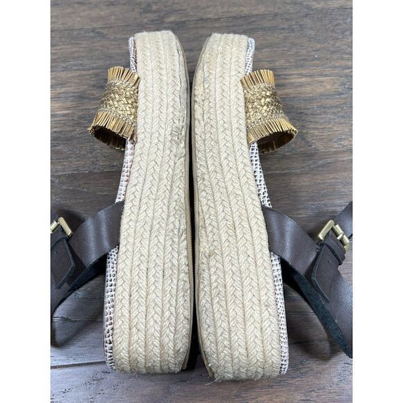 CHINESE LAUNDRY Ziba Platform Sandals Bronze Reptile Print Size 8.5 EUC - Picture 6 of 8